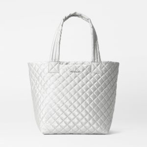 Oyster Metallic Medium Metro Tote Deluxe