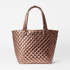 Copper Metallic Lacquer Medium Metro Tote Deluxe