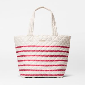 Sanshell/Apple Charter Stripe Medium Metro Tote Deluxe