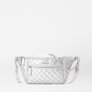 Matte Silver Crosby Crossbody Sling Bag