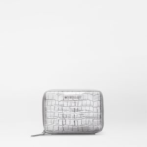 Silver Croc Effect Passport Organizer