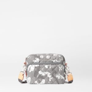 Silver Metallic Camo Small Metro Camera Crossbody Bag
