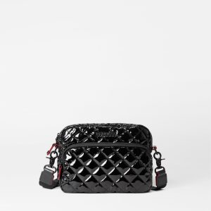 Black Lacquer Small Metro Camera Crossbody Bag