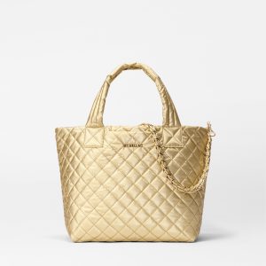 Light Gold Pearl Small Metro Tote Deluxe w/ Chain