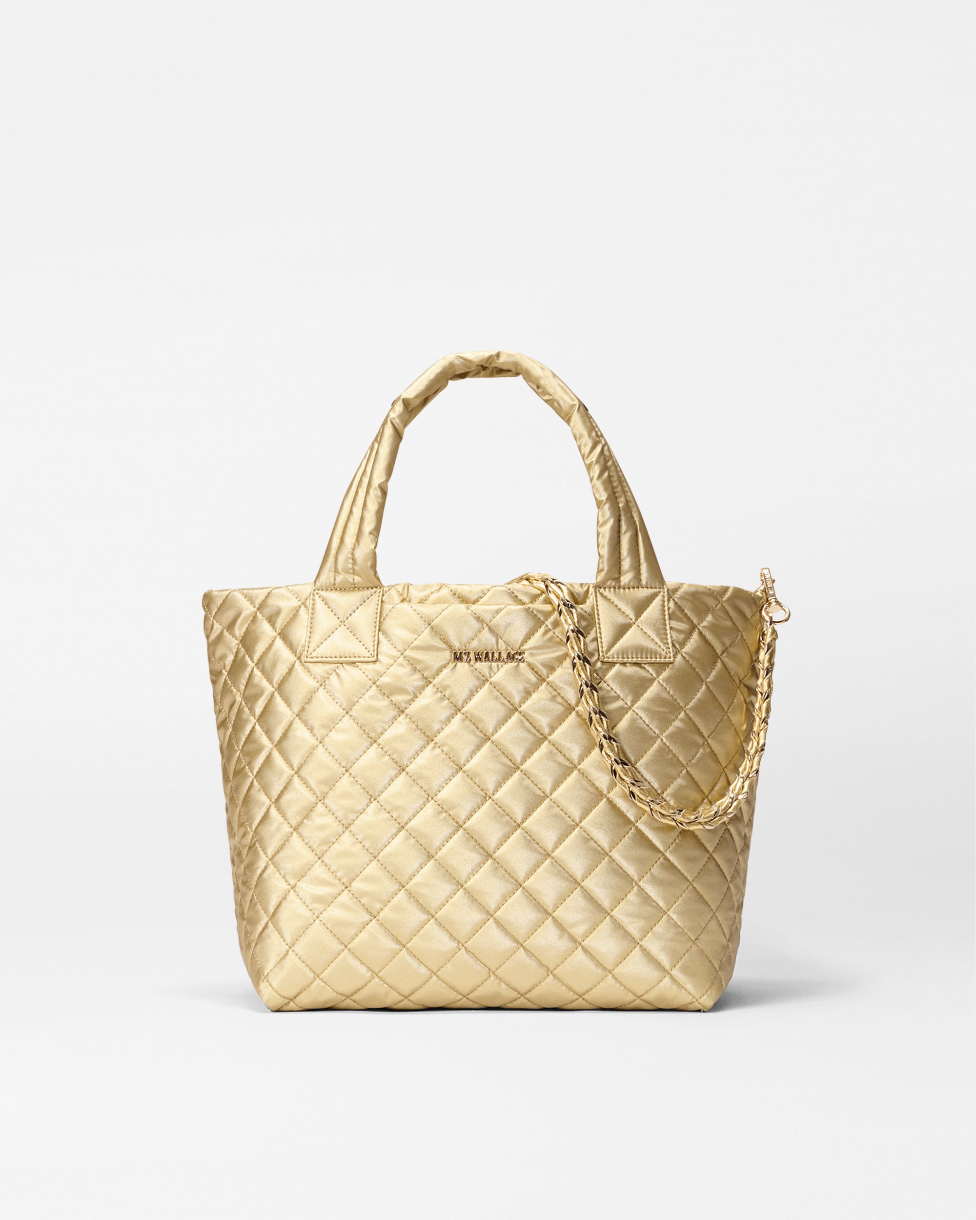 Light Gold Pearl Small Metro Tote Deluxe w/ Chain