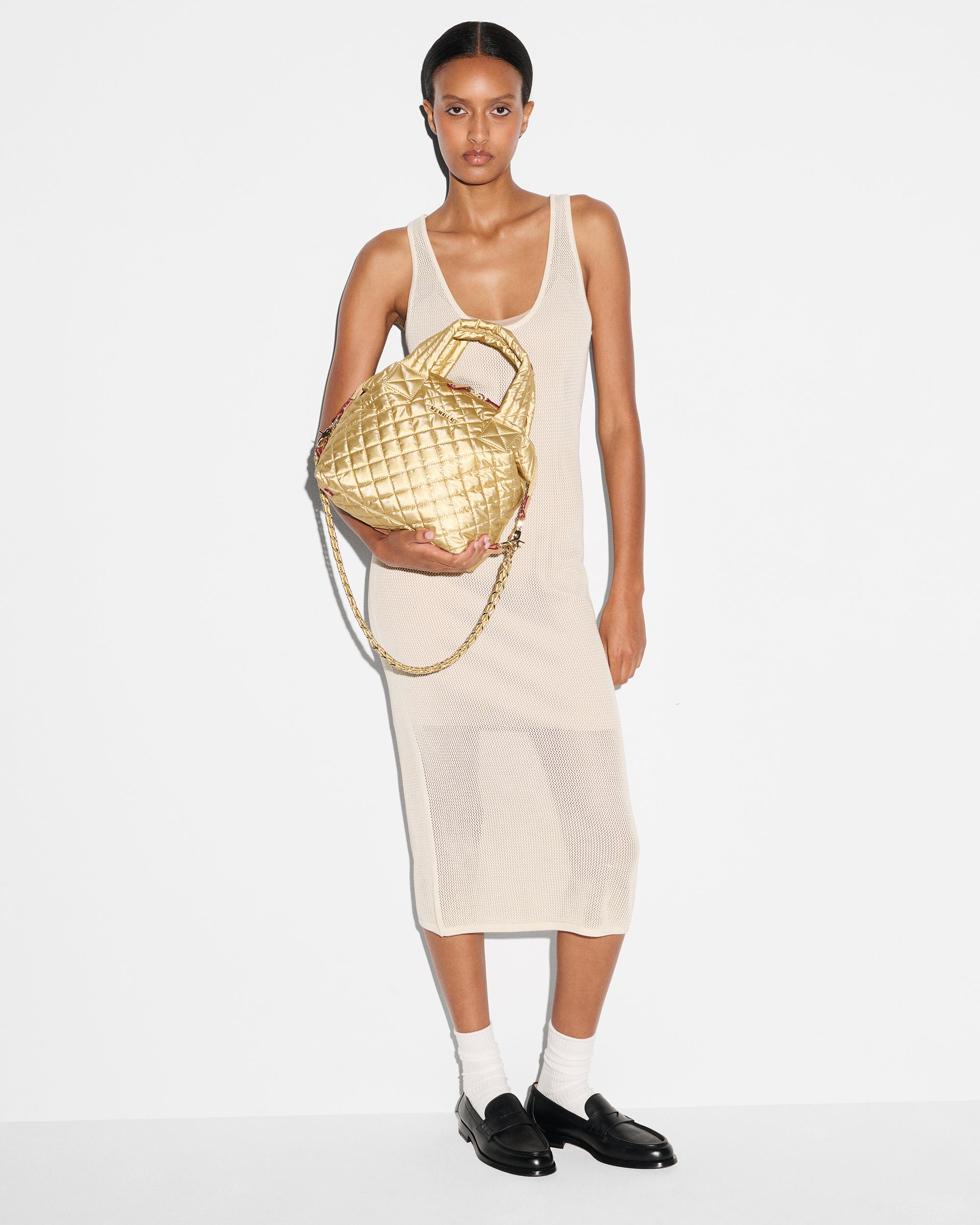Light Gold Pearl Small Sutton Deluxe w/ Chain - Image 3
