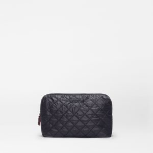Black Medium Double Zip Cosmetic