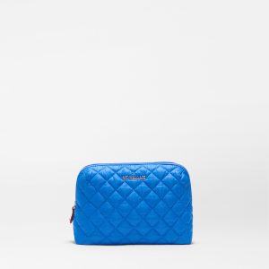 Surf Blue Medium Double Zip Cosmetic