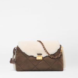 Shearling / Walnut Crosby Lock Shoulder
