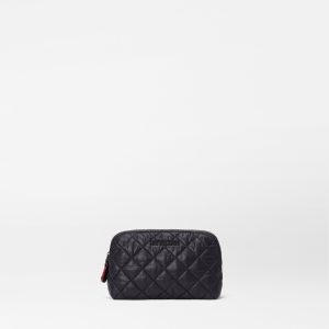 Black Small Double Zip Cosmetic