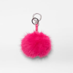 Fuchsia Pom Pom Key Charm