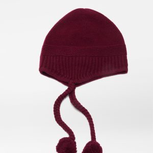 Merlot Cashmere Hat with Pouch