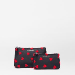 Black with Red Heart Flock Luna Cosmetic Bundle