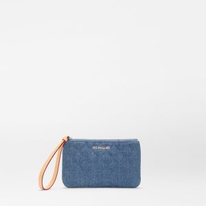 True Blue Denim Flat Metro Wristlet