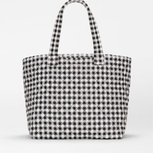 Black/White Gingham Large Metro Tote Deluxe