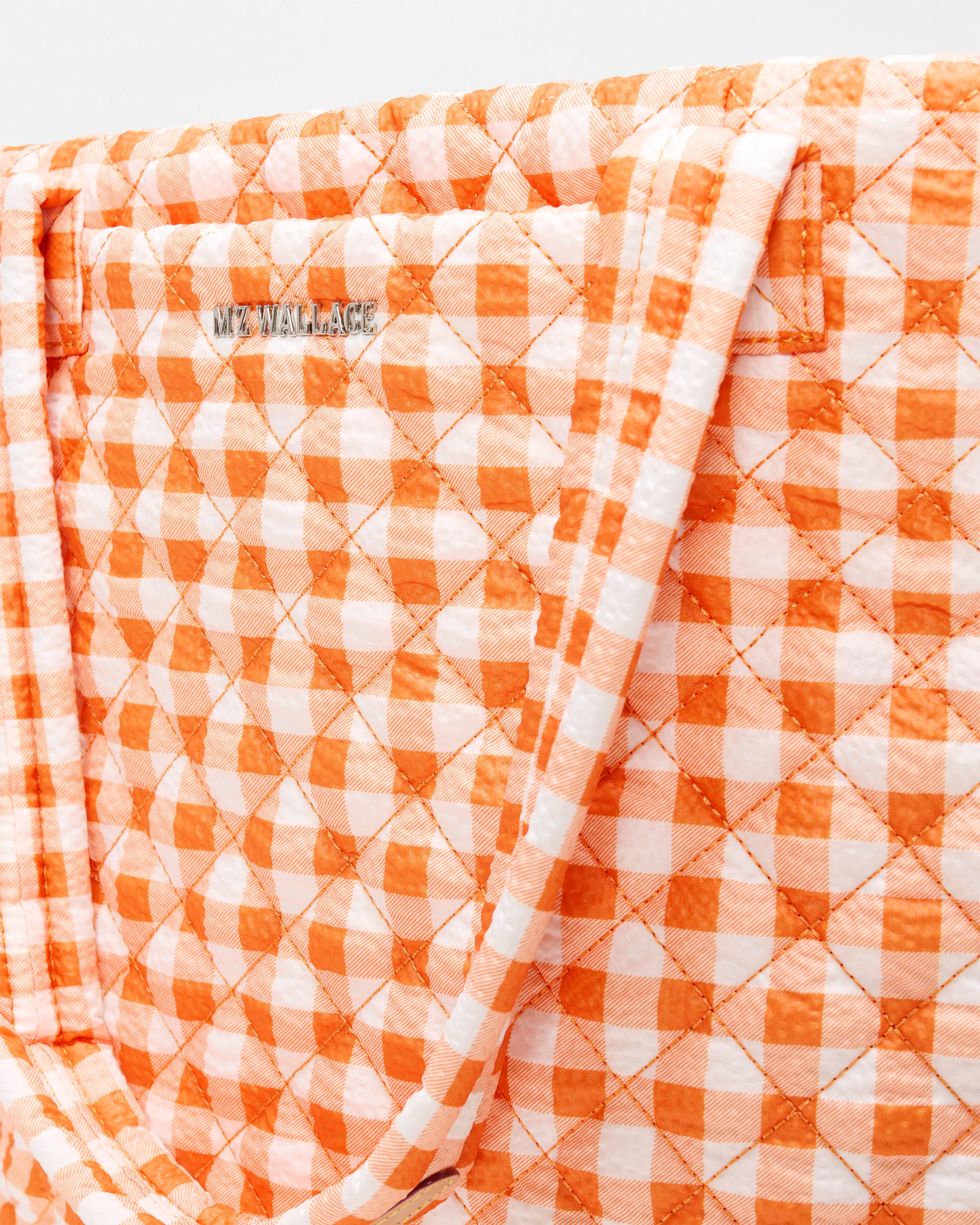 Sunset Orange Gingham Medium Metro Tote Deluxe - Image 4