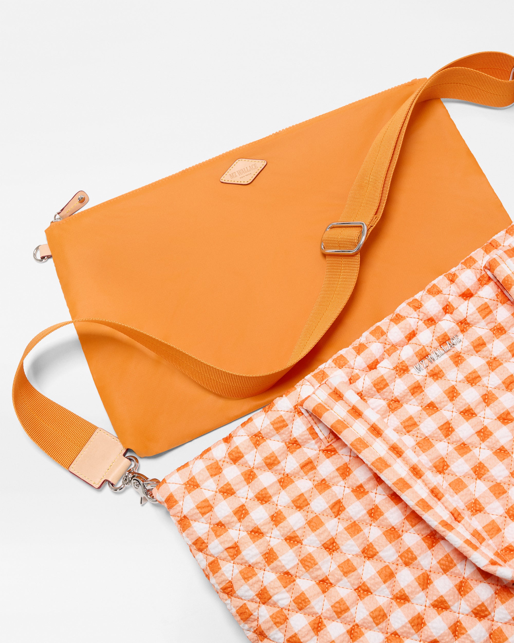 Sunset Orange Gingham Medium Metro Tote Deluxe - Image 5