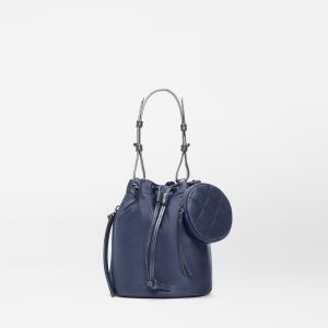 Navy Waverly Bucket Bag