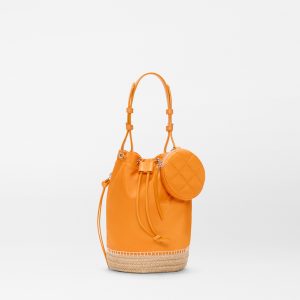 Sunset Orange Waverly Espadrille Bucket Bag