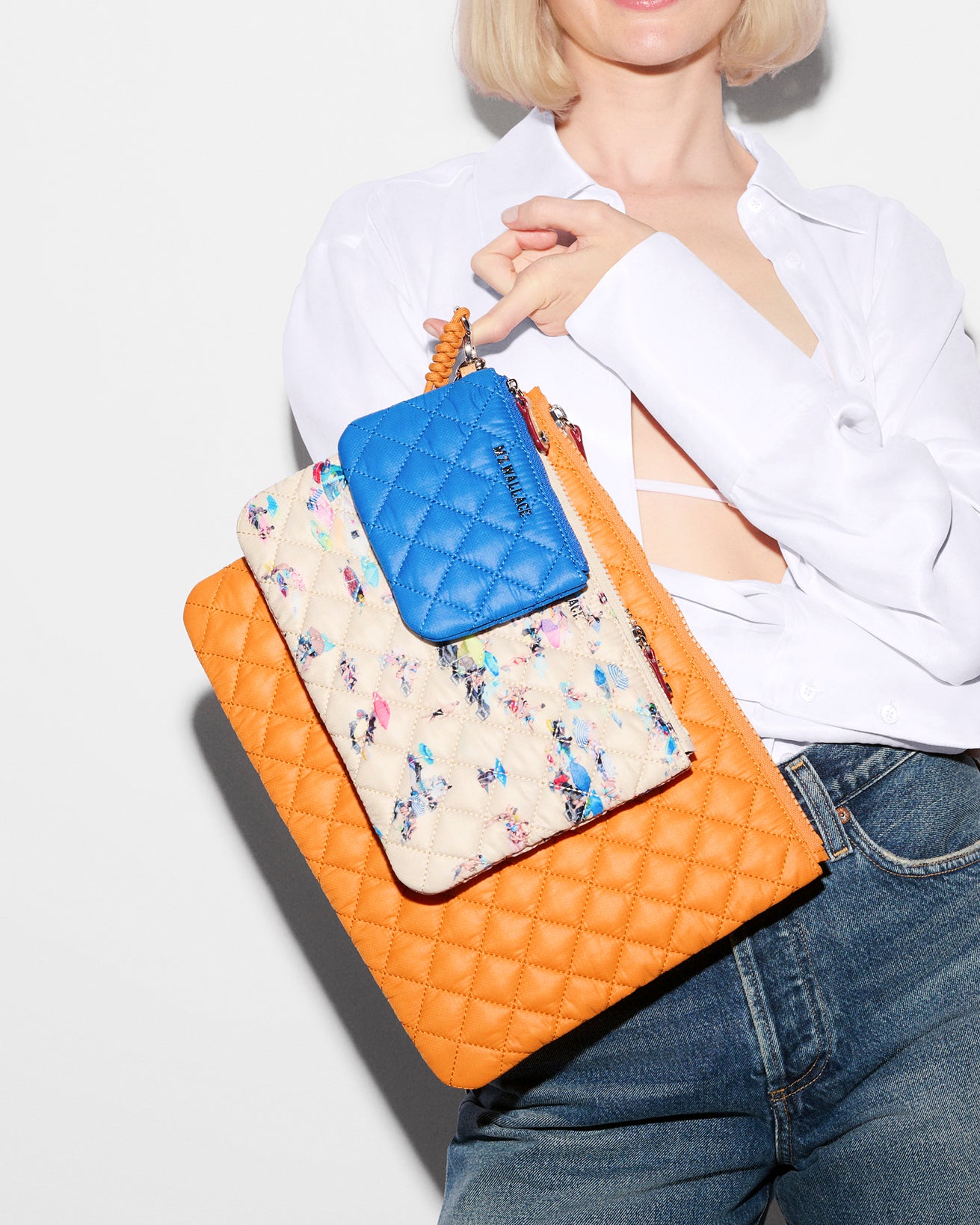 Sunset Orange/Dede Beach Print/Surf Blue Metro Pouch Set - Image 3