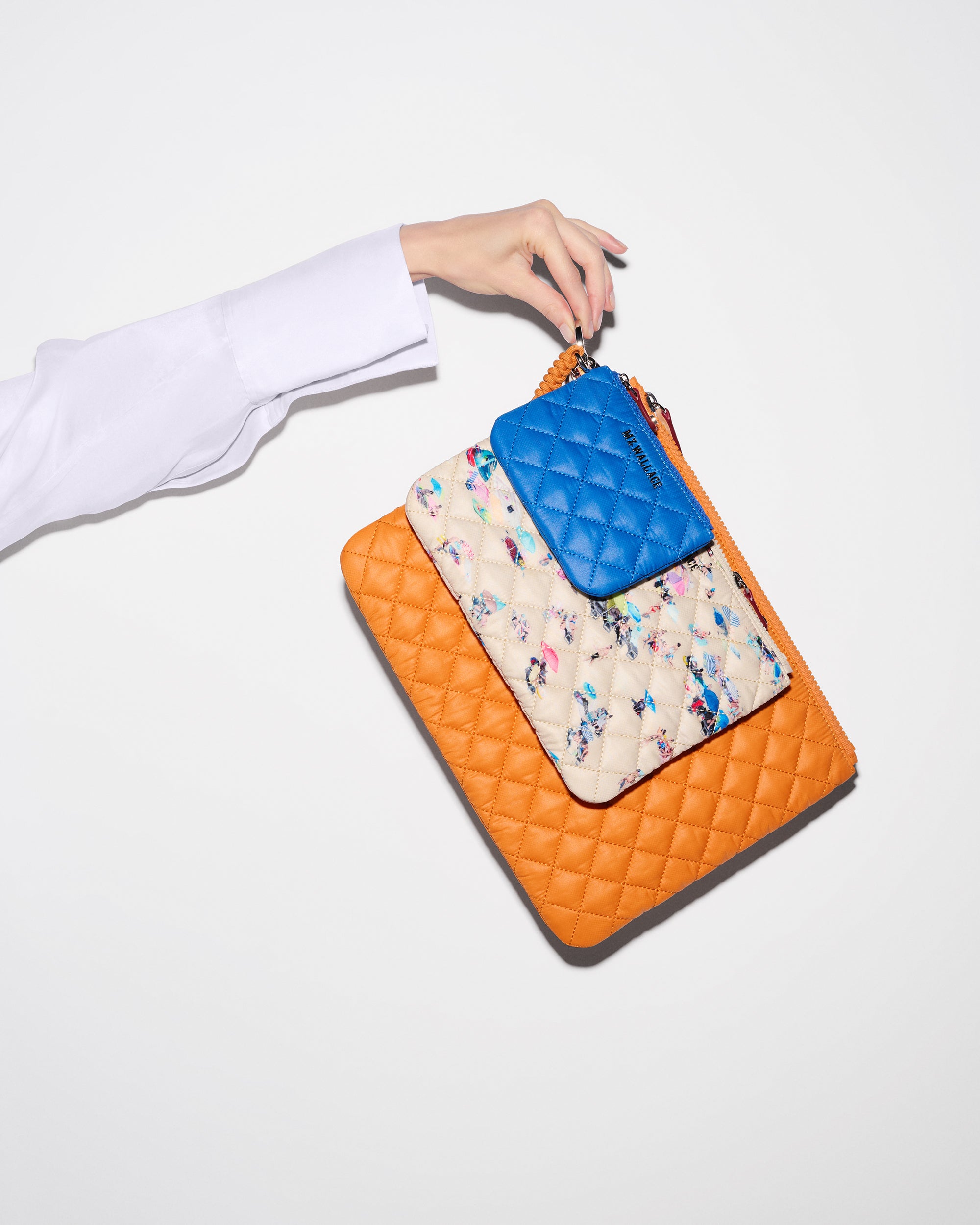 Sunset Orange/Dede Beach Print/Surf Blue Metro Pouch Set - Image 4