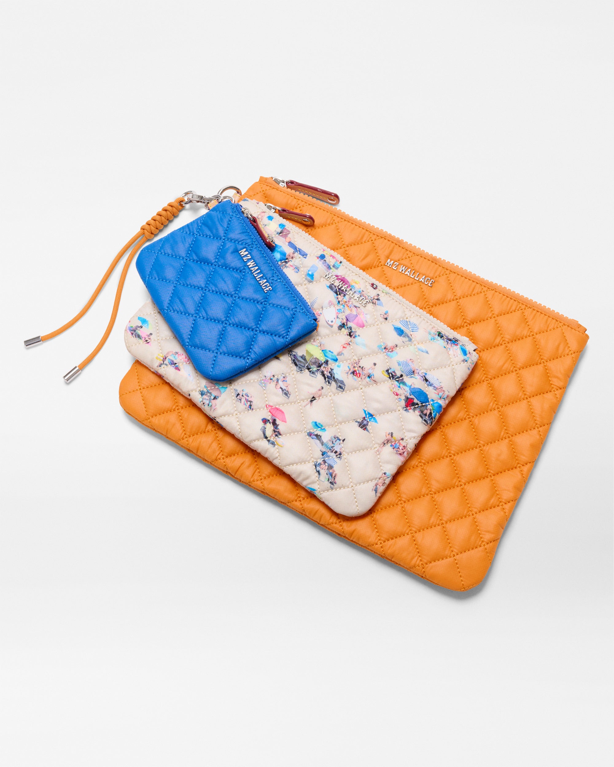 Sunset Orange/Dede Beach Print/Surf Blue Metro Pouch Set - Image 2